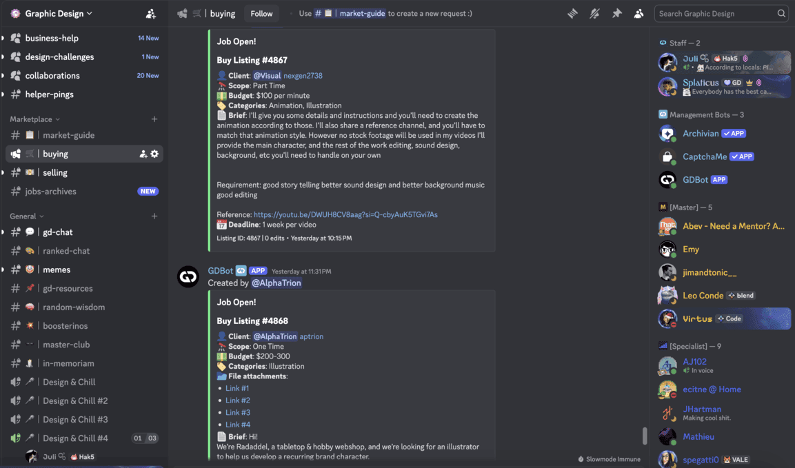Marketplace listing embed